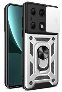 PC + TPU чехол Camshield armor на Xiaomi Redmi Note 13 (4G) / серебристый 100678 фото