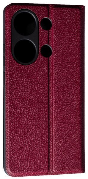 Шкіряний чохол-книжка Fibra case на Xiaomi Redmi Note 13 Pro (4G) / бордовий 200780 фото