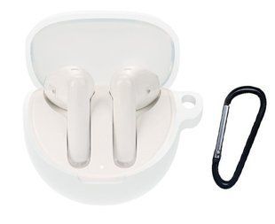 Силиконовый чехол с карабином для OPPO Enco Air 3 белый 89610 фото