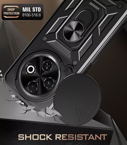 PC + TPU чохол Camshield Armor для Tecno Spark 30C/сріблястий 098034 фото