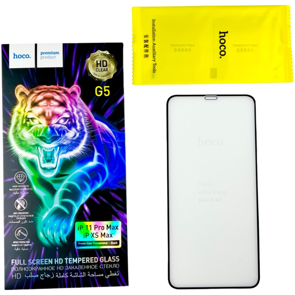Защитное стекло Hoco G5 на iPhone 11 Pro Max (на айфон 11 про макс) черный 085265 фото