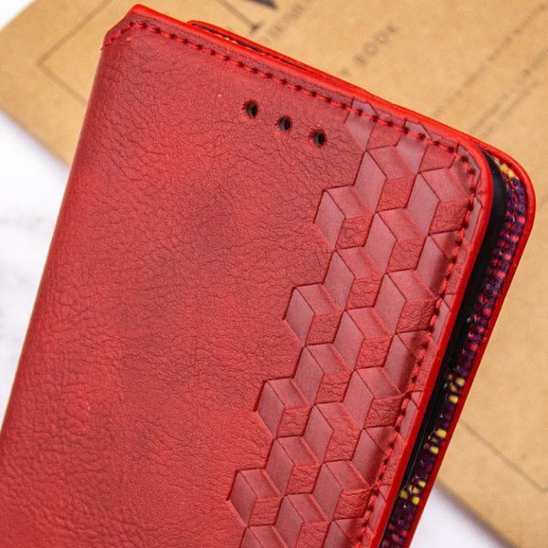 Шкіряний чохол книжка Cubic для Xiaomi Redmi 14C / червоний 201184 фото
