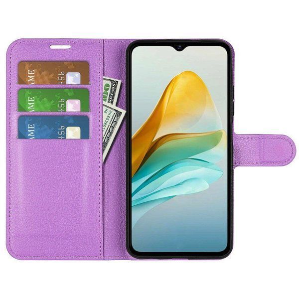 Шкіряний чохол книжка Lichee для ZTE blade A53 фіолетовий 093057 фото