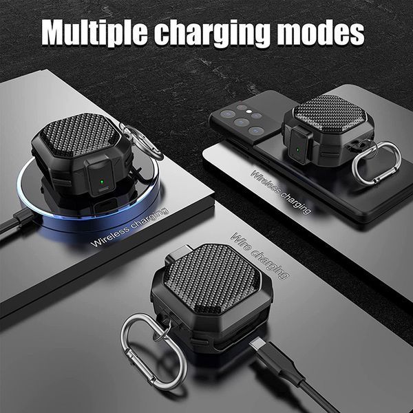 Силіконовий чохол Carbon case для Samsung Galaxy Buds 2 Pro чорний 89710 фото