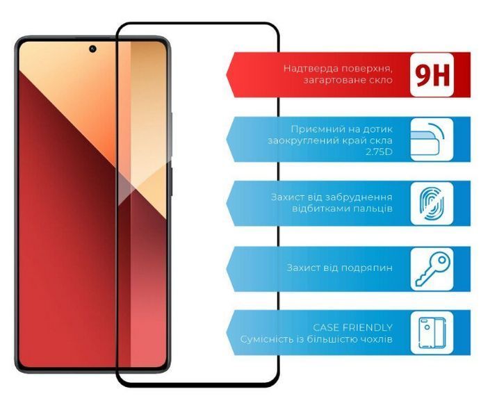 Захисне скло 5D Full Glue для Xiaomi Redmi Note 13 Pro (4G) 098527 фото