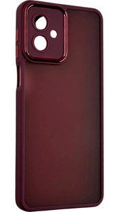 TPU чохол Luxury Metal Lens на Motorola G14 бордовий 094638 фото