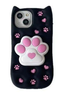 Силіконовий 3D чохол Paw love для iPhone 11/чорний 098949 фото