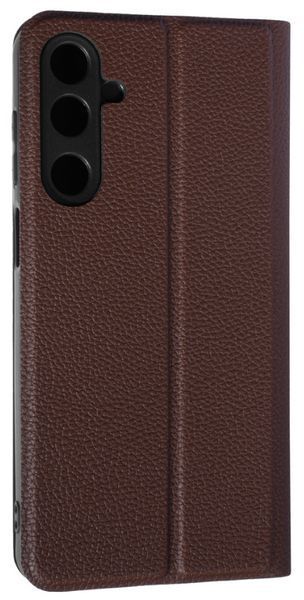 Кожаный чехол книжка Fibra case на Samsung Galaxy M16 (5G) / коричневый 202308 фото