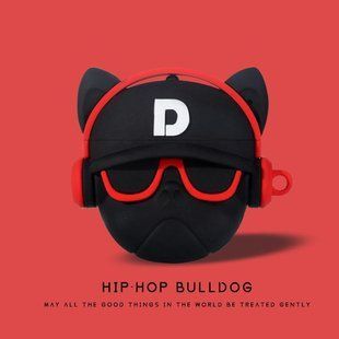 Силіконовий чохол із карабіном для AirPods 4/Hip-hop bulldog red 098517 фото
