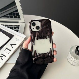 Силиконовый чехол Jaws для iPhone 15 Pro Max / коричневый глянцевый 098792 фото