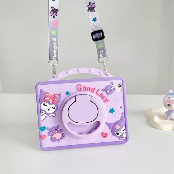 Чохол Happy Case на Apple&nbsp;iPad 11" (A16) 2025 / Good Lucy темно-фіолетовий (з ремінцем) 203228 фото