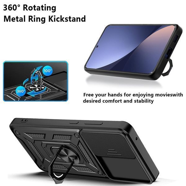 PC + TPU чохол Camshield armor для Xiaomi 12T / чорний 086847 фото