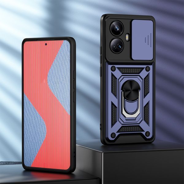 PC + TPU чехол Camshield armor для Realme 10 Pro Plus / синий 89415 фото