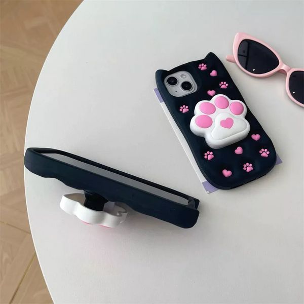 Силіконовий 3D чохол Paw love для iPhone 11/чорний 098949 фото