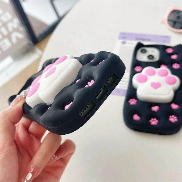 Силіконовий 3D чохол Paw love для iPhone 11/чорний 098949 фото