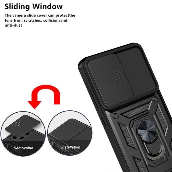 PC + TPU чохол Camshield armor для Xiaomi 12T / чорний 086847 фото