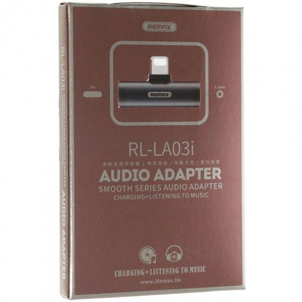 Переходник Remax RL-LA03i Lightning-3.5 AUX серебристый 85136 фото