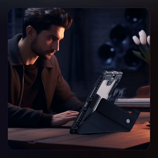 Чехол книжка Nillkin Bumper Pro Origami на Xiaomi Pad 7 (11.2") / синий 098937 фото