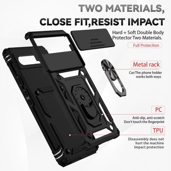 PC + TPU чехол Camshield armor для Google Pixel 6 Pro серебристый 089365 фото