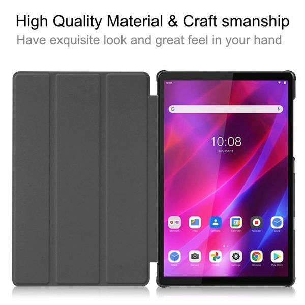 Кожаный чехол книжка Crazy Horse для Lenovo Tab K10 серый 090073 фото