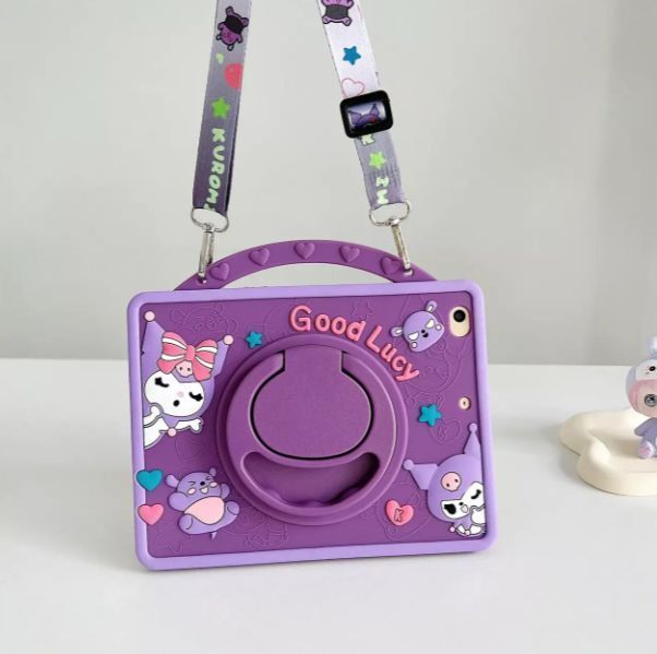 Чохол Happy Case на Apple&nbsp;iPad 11" (A16) 2025 / Good Lucy темно-фіолетовий (з ремінцем) 203228 фото