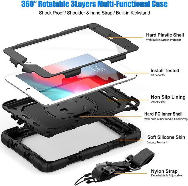 PC + TPU чохол Armor Cover Tablet на планшет Apple iPad mini 4 (2015) 7.9" / чорний 098545 фото