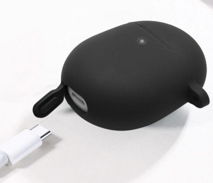 Силіконовий чохол із карабіном для Google Pixel Buds Pro чорний 089669 фото