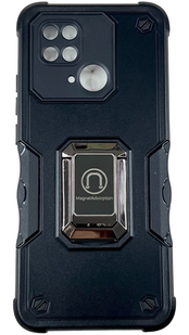 PC + TPU чехол Armor Magnet Ring для Xiaomi Redmi 10C (редми 10ц) черный 085609 фото
