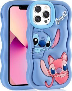 Чохол гумовий Lilo & Stitch case на iPhone 14 Pro Max / блакитний 099351 фото
