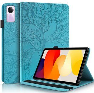 Чехол книжка Wood book на планшет Xiaomi Redmi Pad SE (11") / голубой 095652 фото