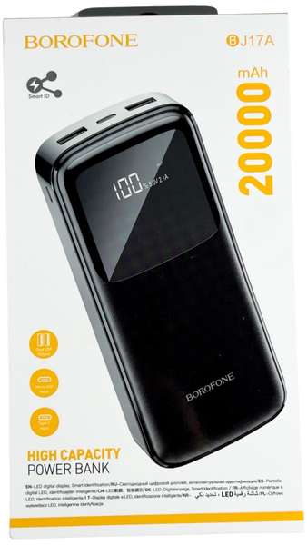Повербанк Power Bank Borofone BJ17a 20000 mAh черный 086540 фото