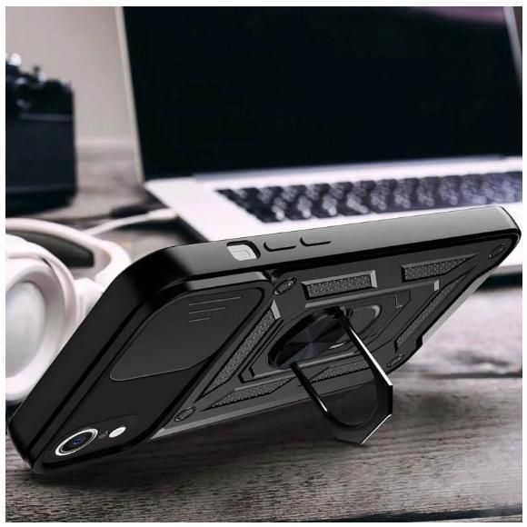 PC + TPU чохол Camshield armor для iPhone XR / чорний 097075 фото