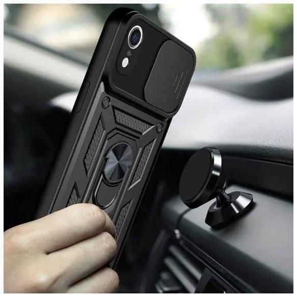 PC + TPU чохол Camshield armor для iPhone XR / чорний 097075 фото