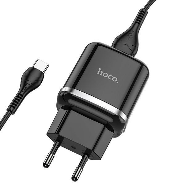 СЗУ Hoco N3 Home Charger Special single port QC3.0 charger set + (Type-C) 90365 фото