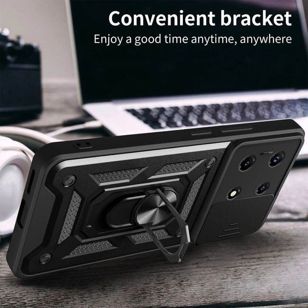 PC + TPU чехол Camshield armor на Xiaomi Redmi Note 13 (4G) / черный 095614 фото