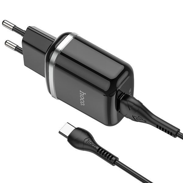 СЗУ Hoco N3 Home Charger Special single port QC3.0 charger set + (Type-C) 90365 фото