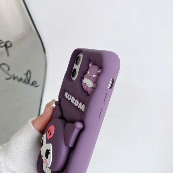 Чехол резиновый Kuromi case на iPhone 15 / фиолетовый 099741 фото