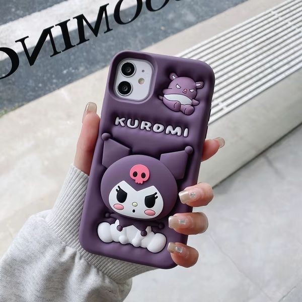 Чехол резиновый Kuromi case на iPhone 15 / фиолетовый 099741 фото