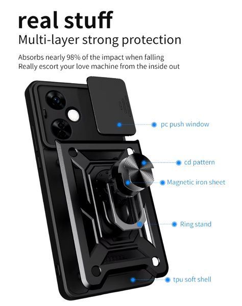 PC + TPU чехол Camshield Armor для OPPO A40M / черный 201702 фото
