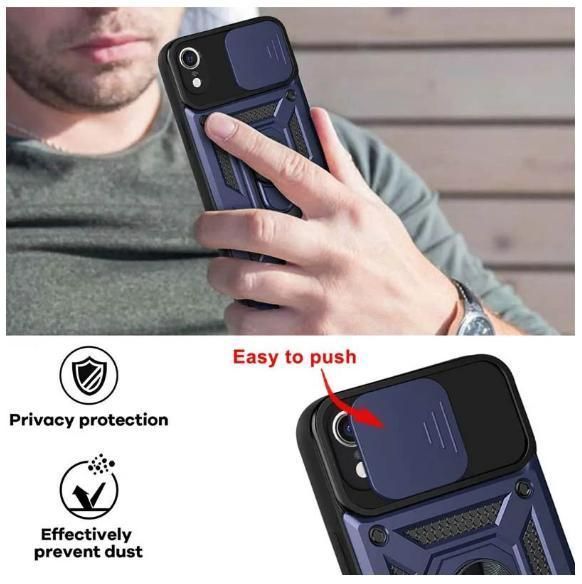 PC + TPU чохол Camshield armor для iPhone XR синій 097076 фото
