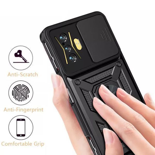PC + TPU чохол Camshield armor на Xiaomi Poco F4 GT / червоний 087396 фото