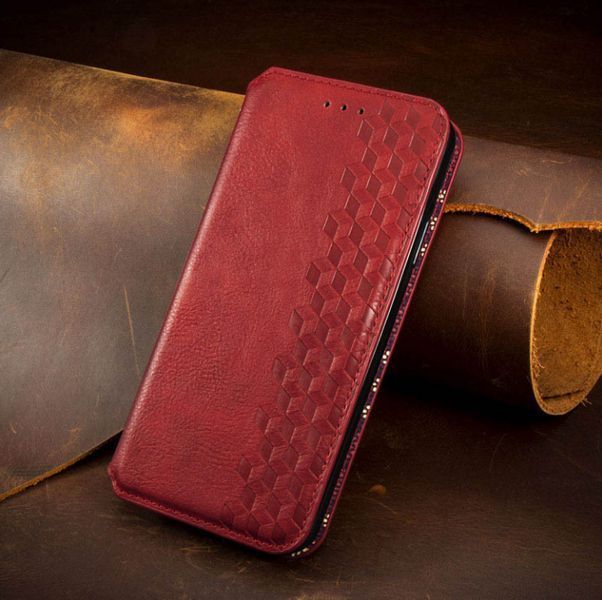 Шкіряний чохол книжка Cubic для Xiaomi Redmi Note 13 Pro Plus (5G) / червоний 201299 фото