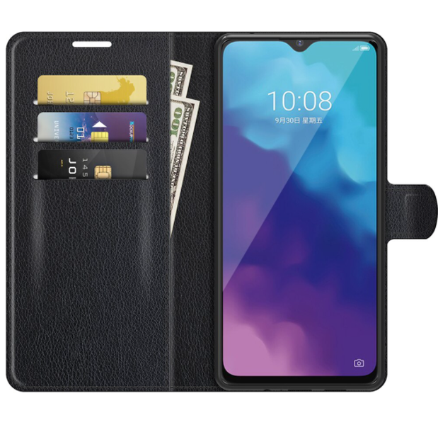 Шкіряний чохол-книжка Lichee для ZTE Blade V30 Vita малиновий 089819 фото