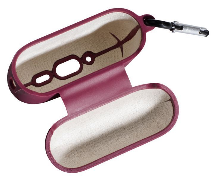 Силіконовий чохол із карабіном та мікрофіброю для AirPods Pro 3 / bordo 204163 фото