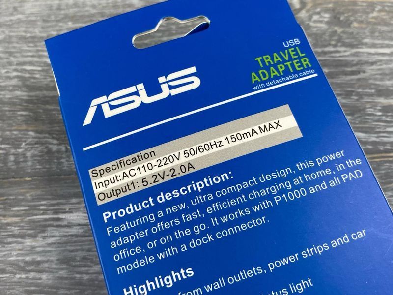 СЗП Asus з кабелем microUSB 1 м білий 83939 фото