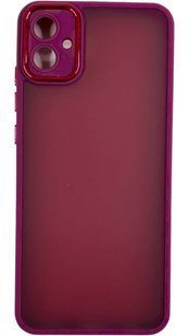TPU чохол Luxury Metal Lens на Samsung Galaxy A04E (на самсунг а04е) бордовий 087647 фото