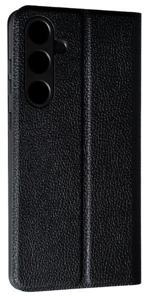 Шкіряний чохол книжка Fibra case на Samsung Galaxy S24 FE / чорний 201403 фото