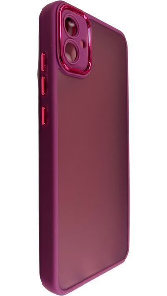 TPU чохол Luxury Metal Lens на Samsung Galaxy A04E (на самсунг а04е) бордовий 087647 фото