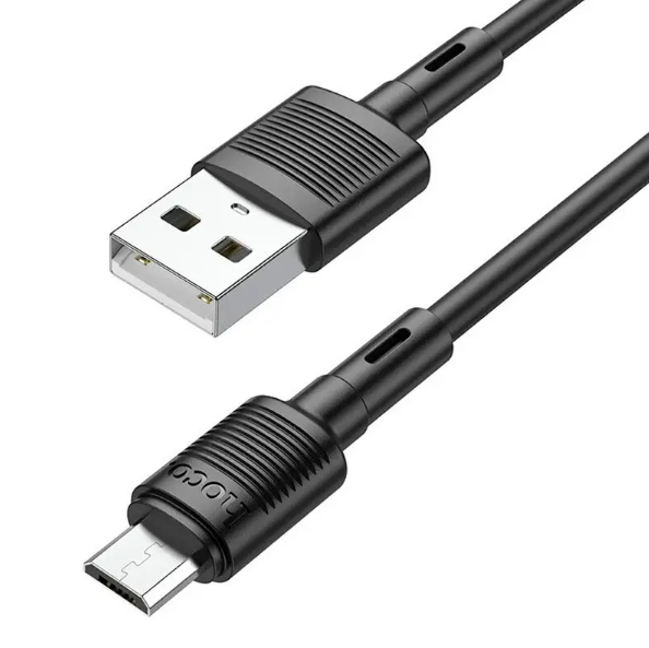 Hoco X83 Star Micro USB Cable Supports (2.4A 1m) чорний 86947 фото