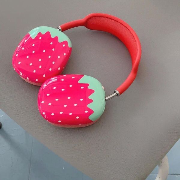 Силіконові захисні накладки на навушники AirPods Max / Полуничка 098834 фото